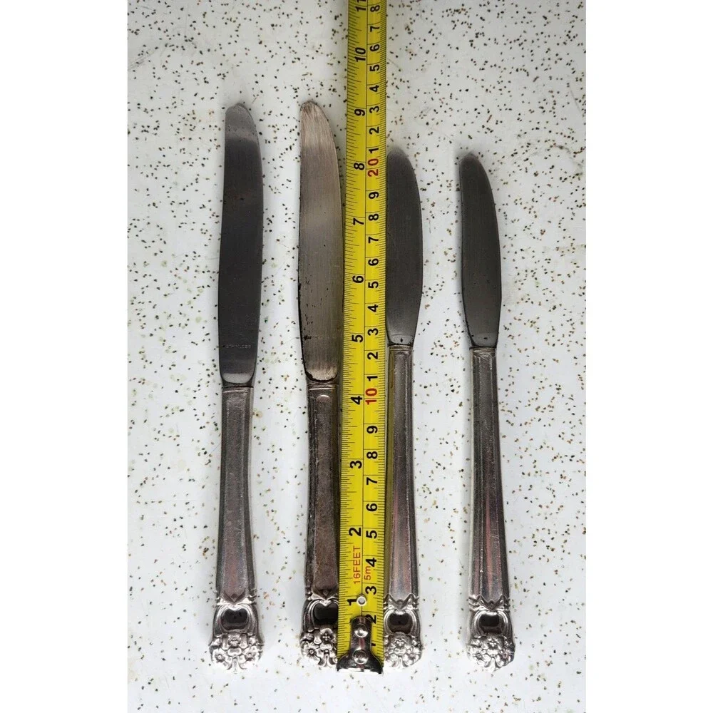 Vintage 1847 Rogers Bros ETERNALLY YOURS Dinner Knives Silverplate 4 Pcs *Read*